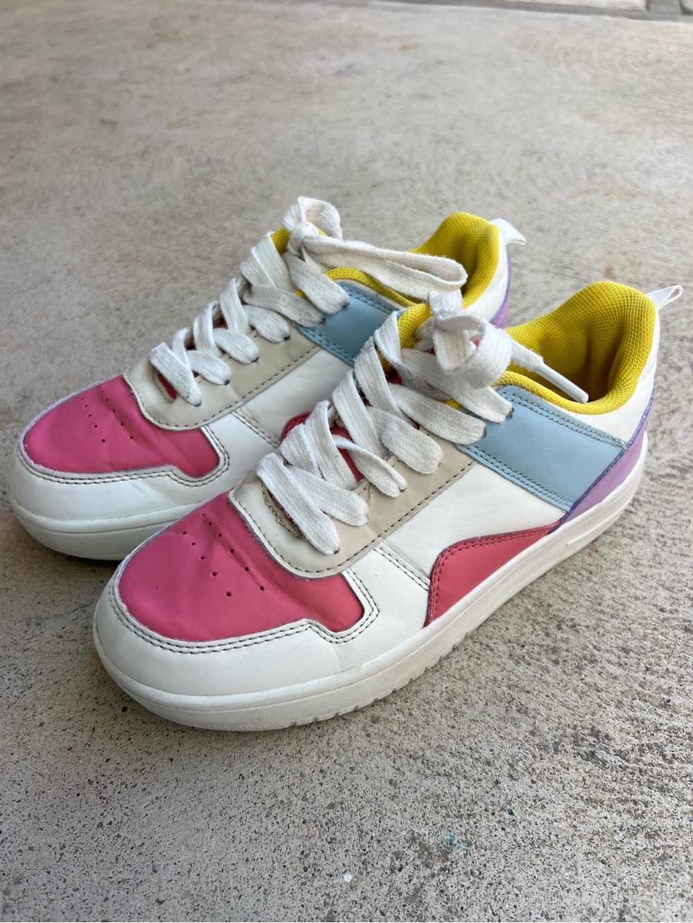 Link Girls Colorblock Sneakers Pink Blue Purple Yellow